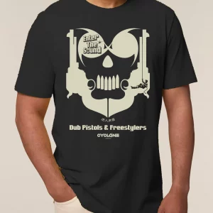 DUB PISTOLS & FREESTYLERS 'SKULL' T-SHIRT BLACK MENS