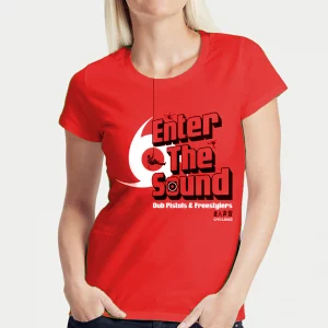 DUB PISTOLS & FREESTYLERS 'ENTER THE SOUND' T-SHIRT RED LADIES